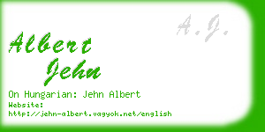 albert jehn business card